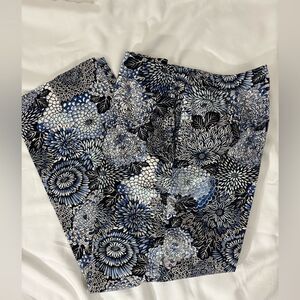 NWOT Talbots Blue and Black Floral Pants